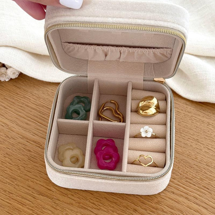 Boîte à bijoux beige-Pochettes de voyage-Instants Plaisirs | Bijoux-Instants Plaisirs | Bijoux