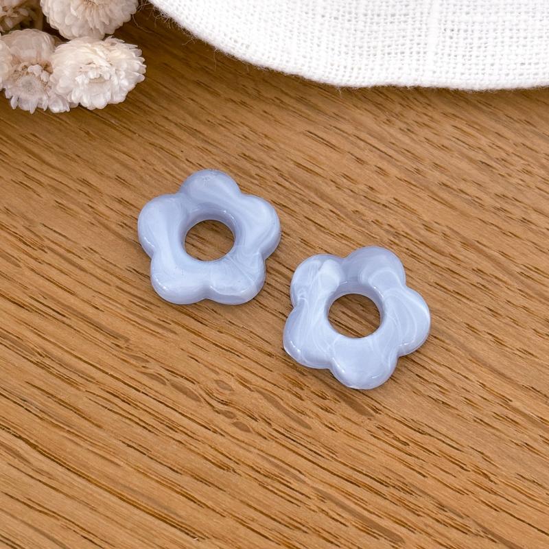 Flora acetate flowers - Earrings - Instants Plaisirs - Sky blue -Instants Plaisirs  Jewelry