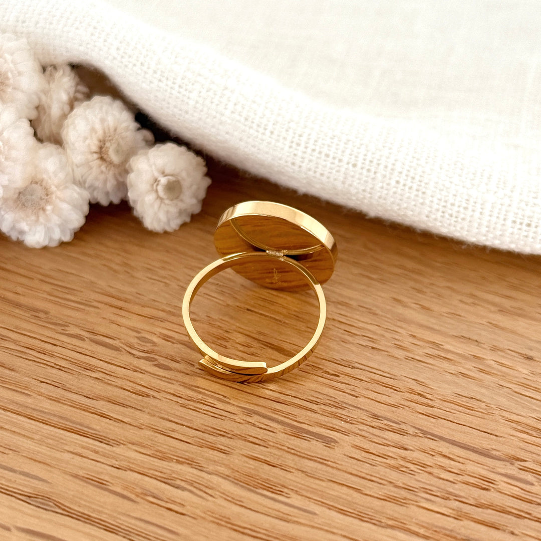 Bague "Ophéa" Nacre acier