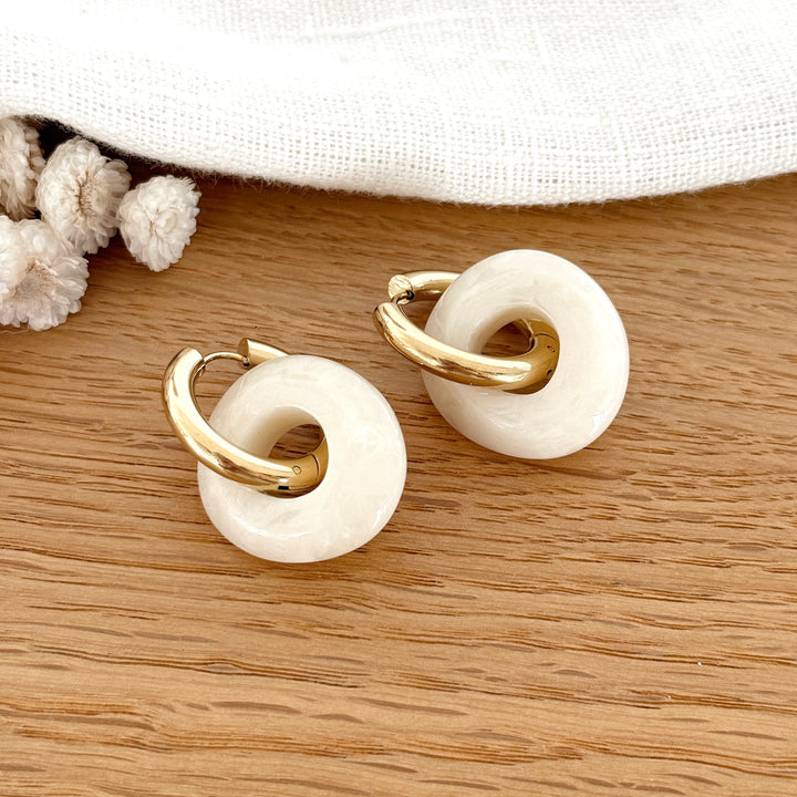 Créoles "Luisa" Blanc acier