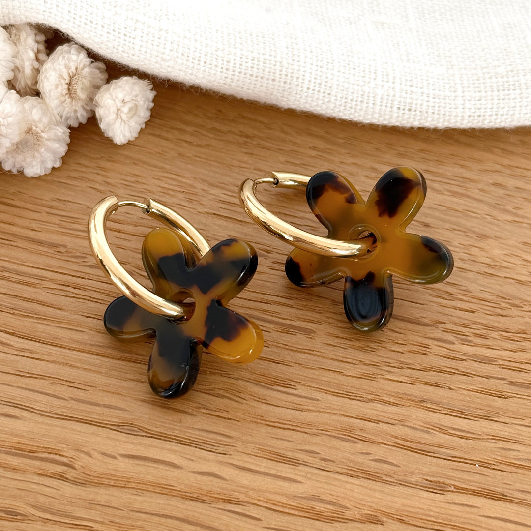 Créoles "Maria" Léopard acier