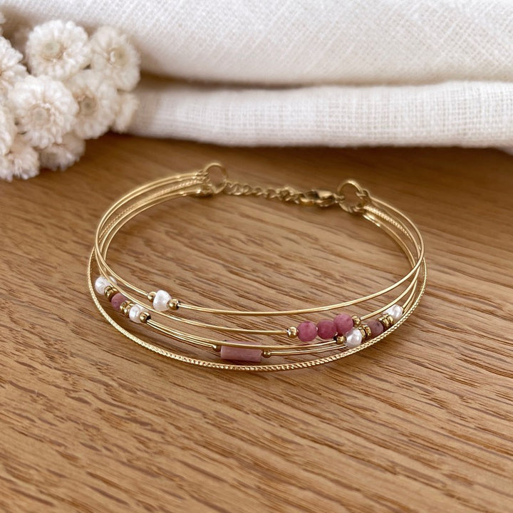 Celiane" rhodonite wedding band