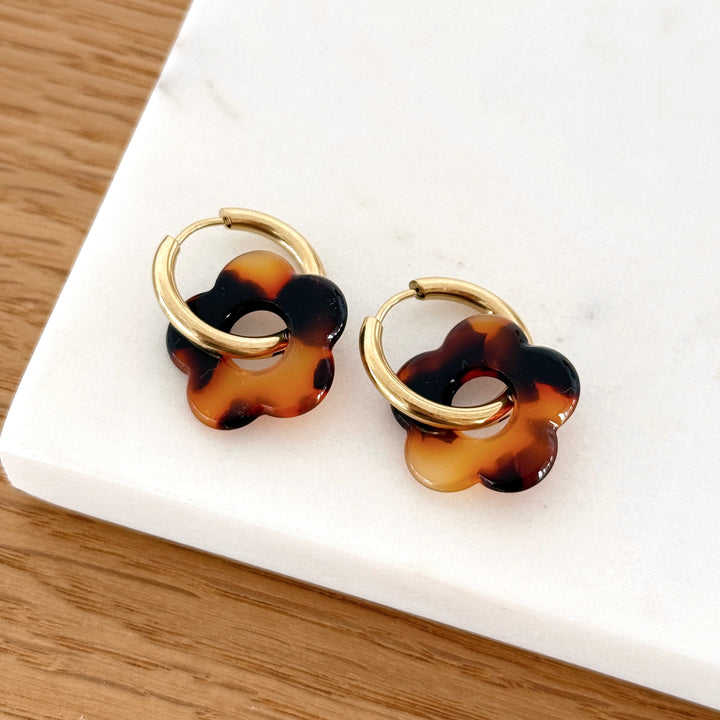 Créoles "Mini Filo" acier doré