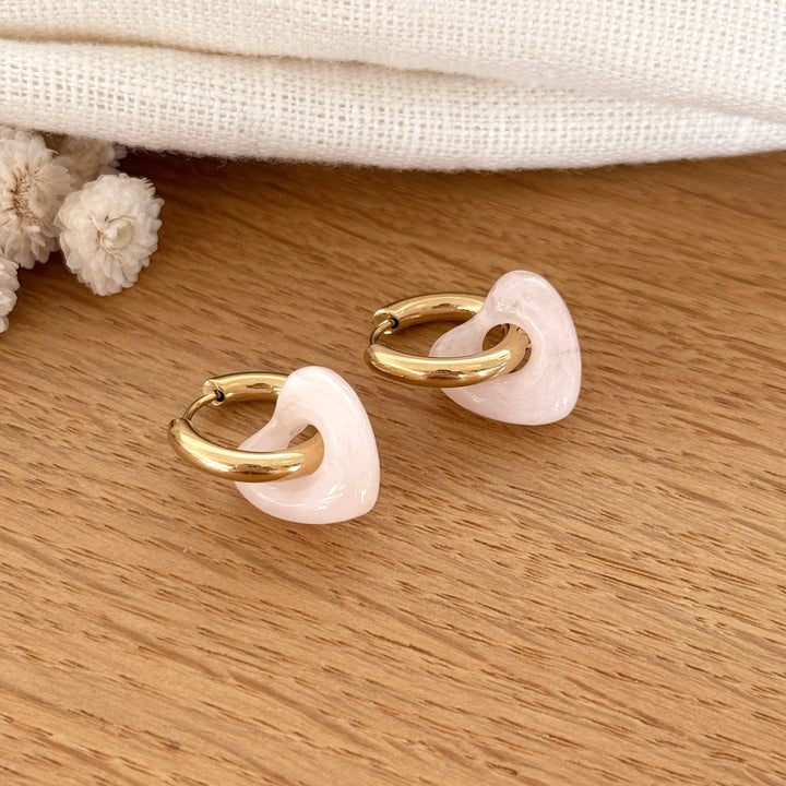 Créoles "Lovo" rose pale acier