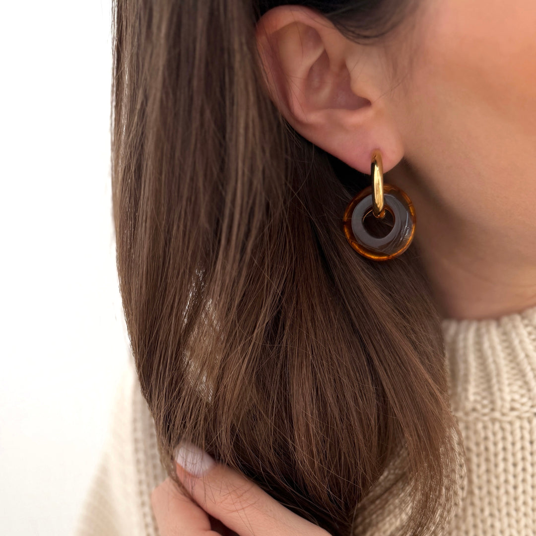 Créoles "Luisa" Ambre acier