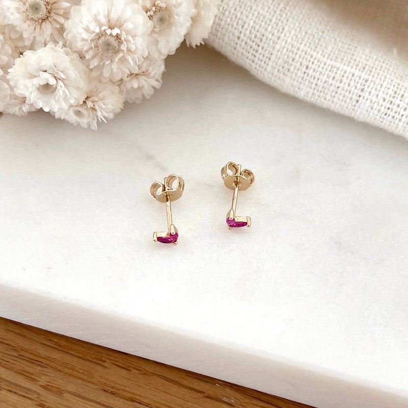 Lula" pink gold-plated earrings