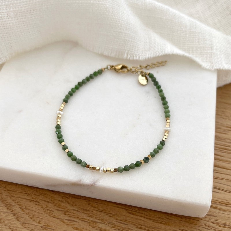Wallis" African turquoise steel bracelet