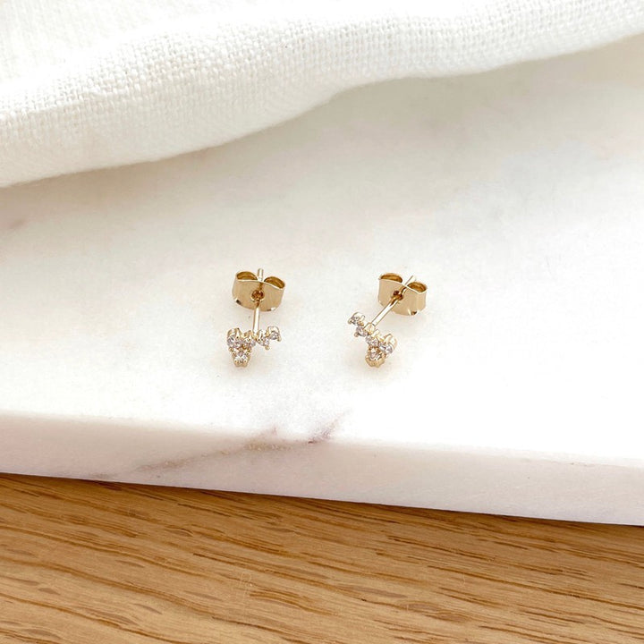 Elénie" white gold-plated earrings