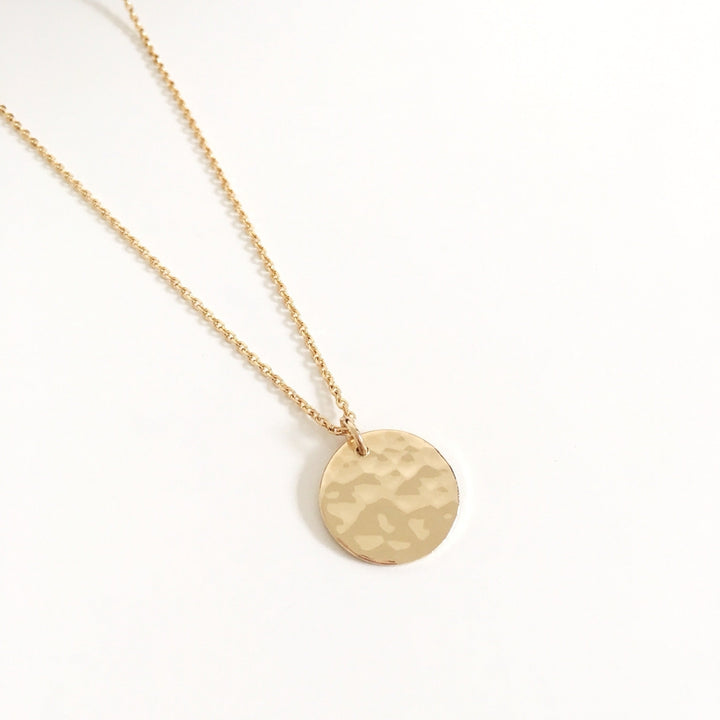 Necklace "Médaille" 1,5cm hammered gold-plated instants-plaisirs 