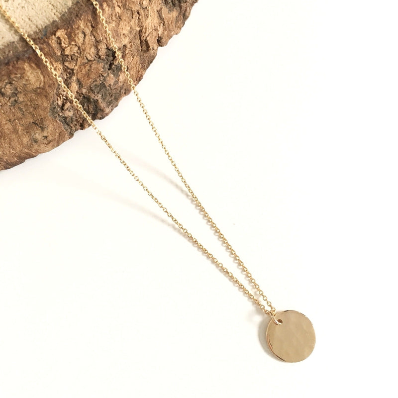 Necklace "Médaille" 1,5cm hammered gold-plated instants-plaisirs 
