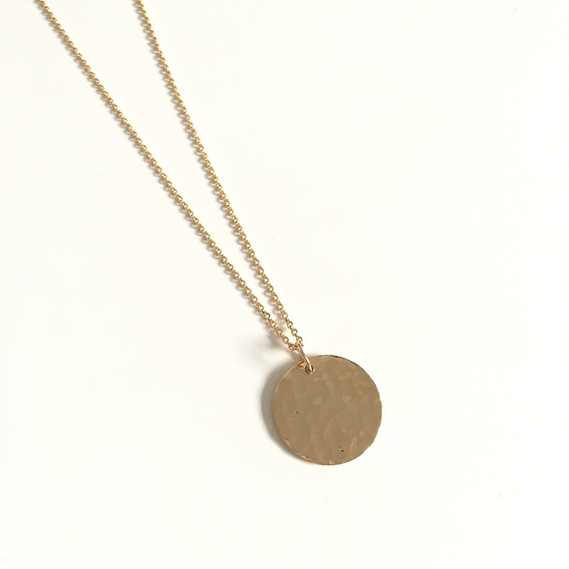 2cm hammered gold-plated instants-plaisirs "Medal" necklace 