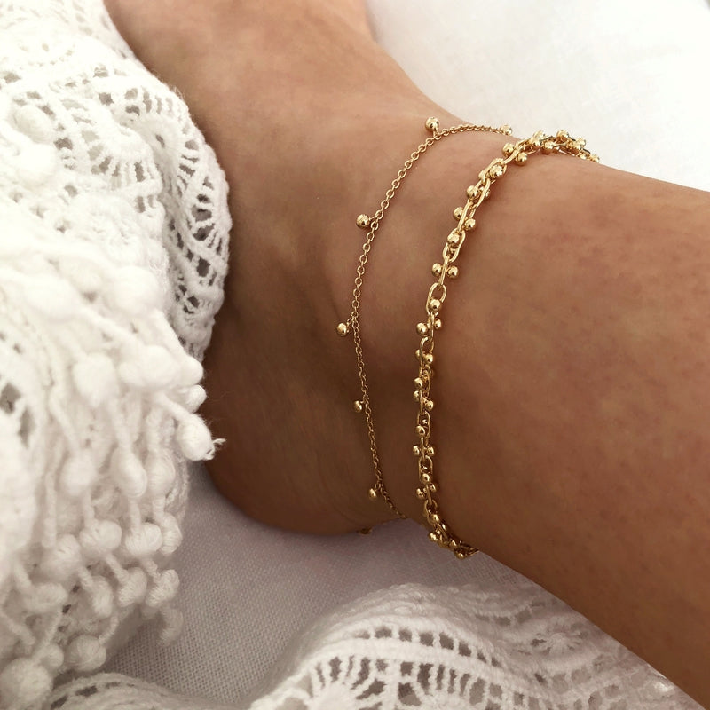 Billy" gold-plated ankle chain-instants-pleasures-Instants Plaisirs - Jewelry