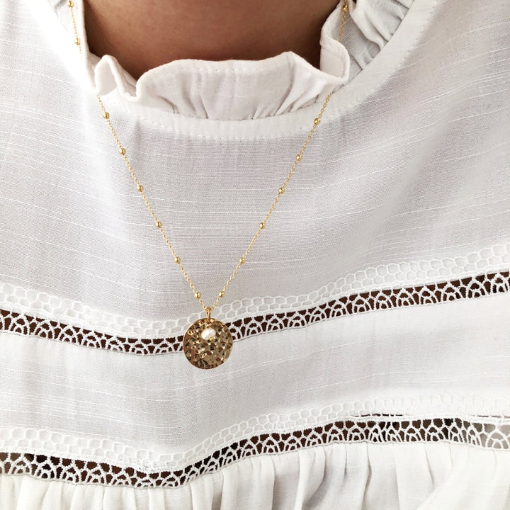 Malina gold-plated necklace - Instants Plaisirs - 40cm ball chain -Instants Plaisirs Jewelry