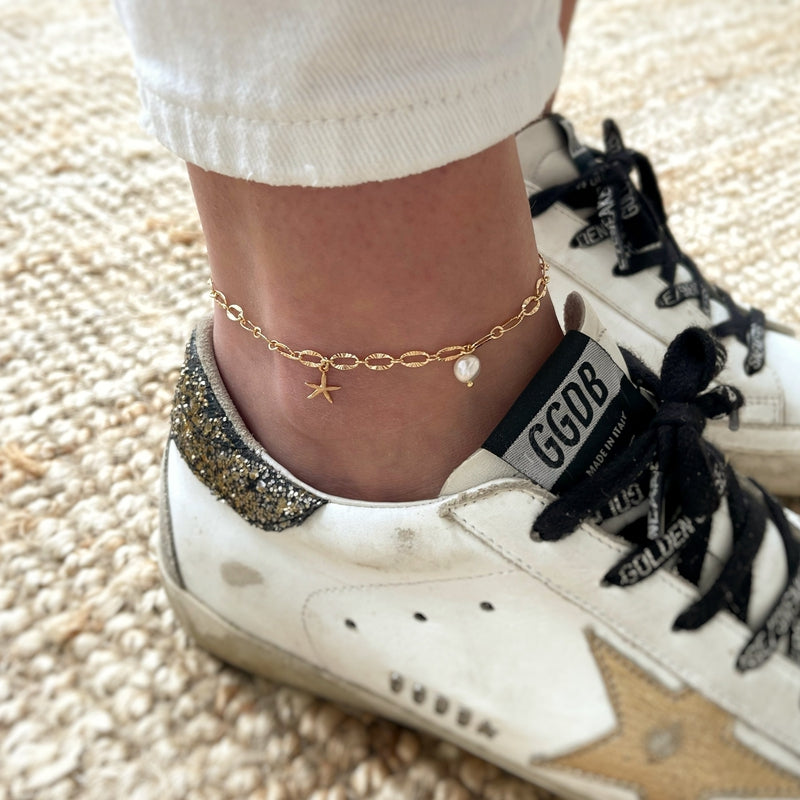 Gold-plated ankle chain "Vanyla"-instants-pleasures-Instants Plaisirs - Jewelry