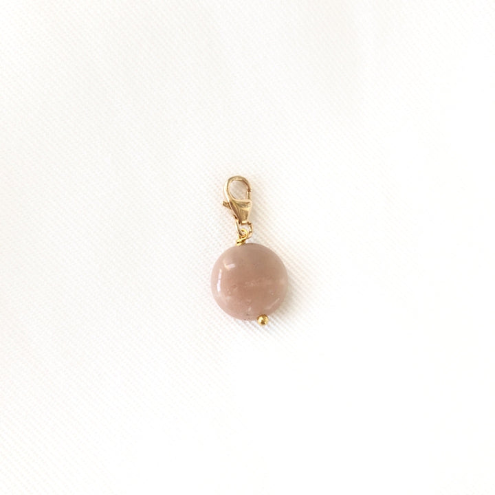 Charm "Moonstone" round gold-plated-Instants Plaisirs - Jewelry-Instants Plaisirs - Jewelry
