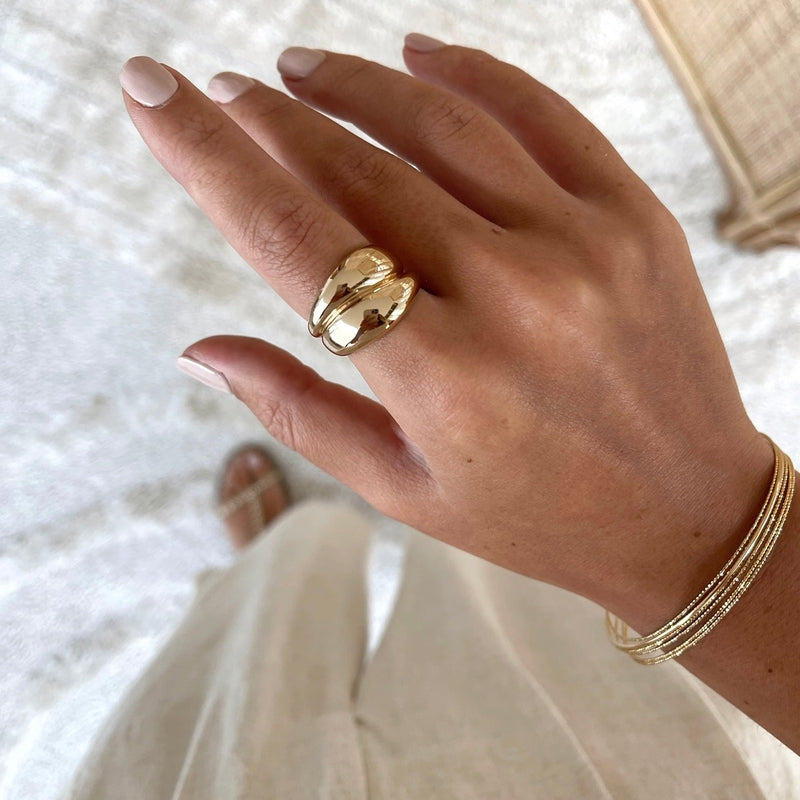 Dakota" gold-plated ring-Rings-Instants Plaisirs - Jewelry-Instants Plaisirs | Jewelry