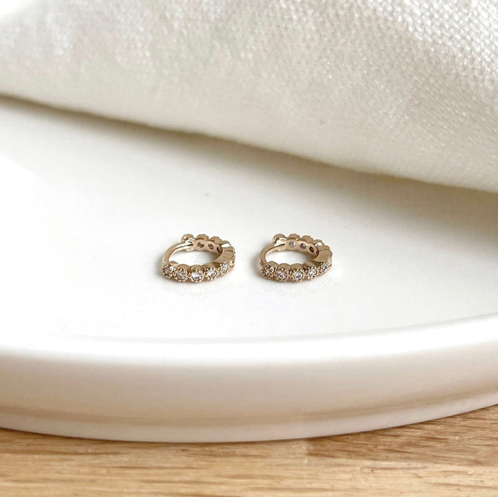 Mini gold-plated hoop earrings "Ria" - Earrings -Instants Plaisirs  Jewelry