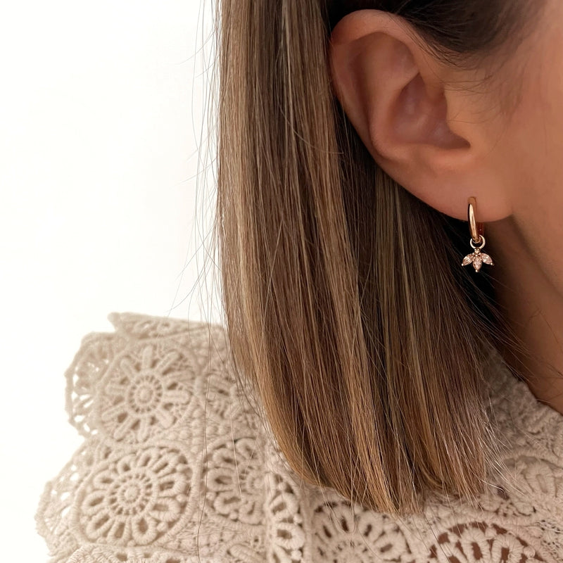 Maelee champagne gold-plated hoop earrings - Earrings -Instants Plaisirs  Jewelry