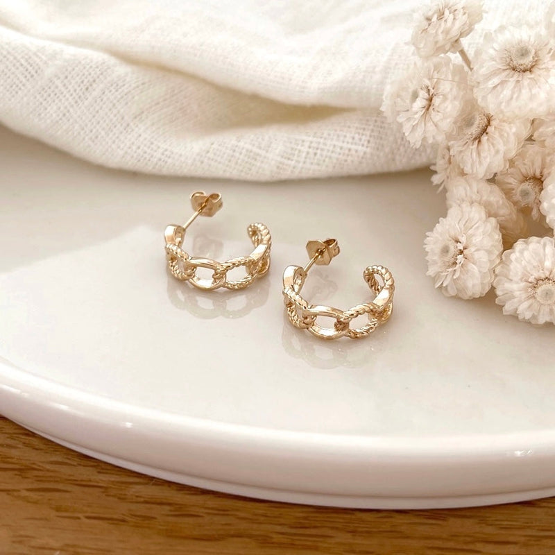 Sabine" gold-plated hoop earrings