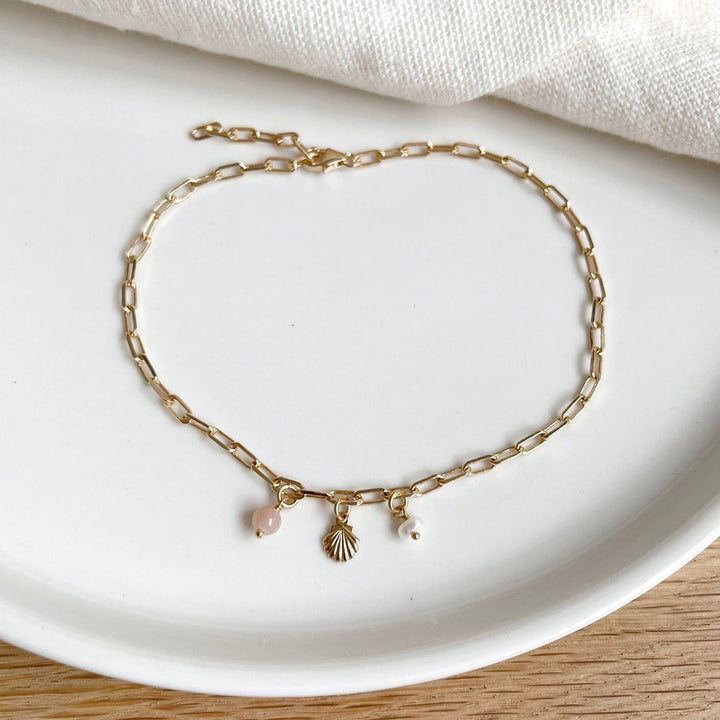 Sarita gold-plated ankle chain - Ankle bracelets - Instants Plaisirs -Instants Plaisirs  Jewelry