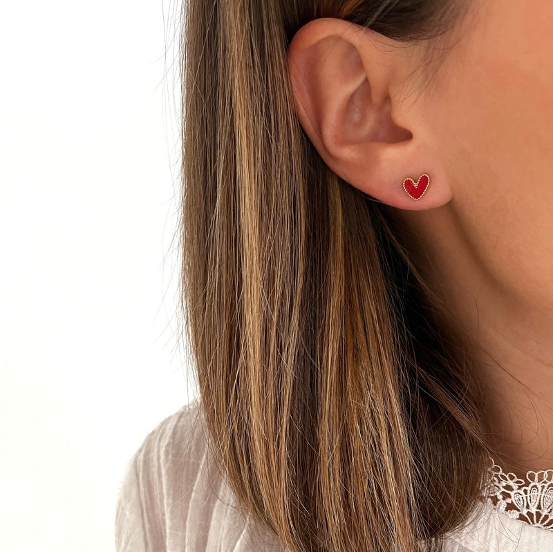 Louka" red steel earrings-Earrings-instants-pleasures-Instants Plaisirs | Jewelry