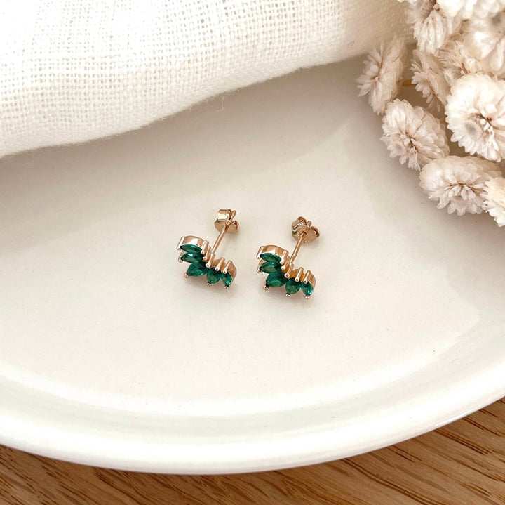 Earrings "Anissa" green gold-plated-Earrings-instants-pleasures-Instants Plaisirs | Jewelry