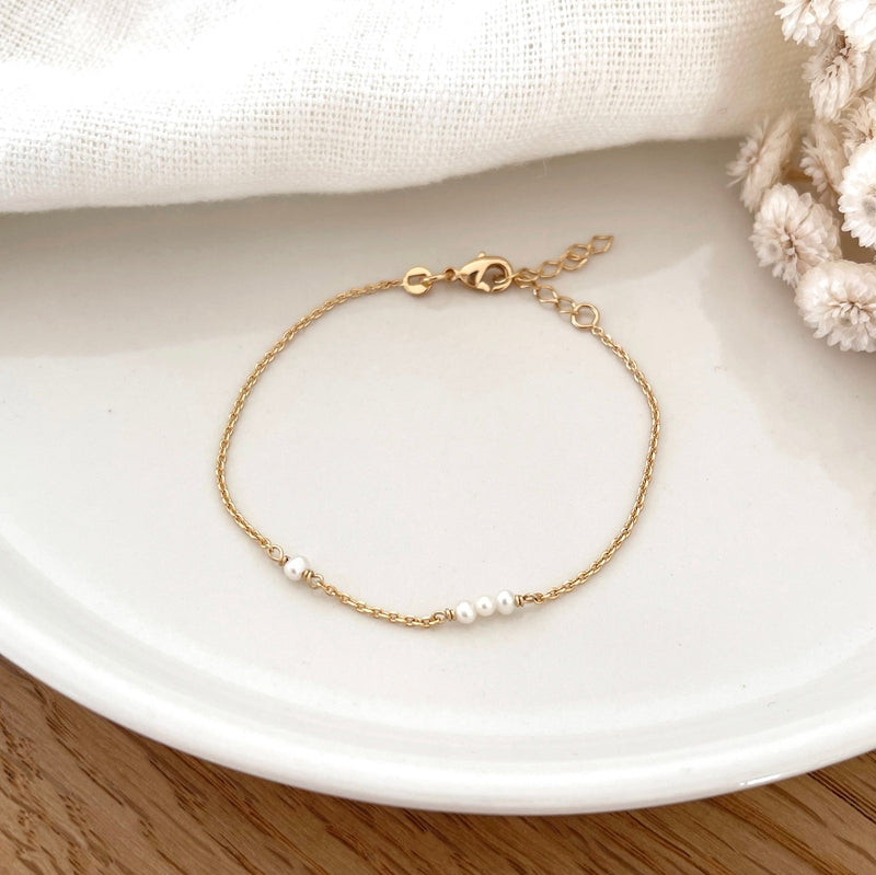 Bracelet "Antonin" gold-plated pearls-Bracelets-instants-pleasures-Instants Plaisirs | Jewelry