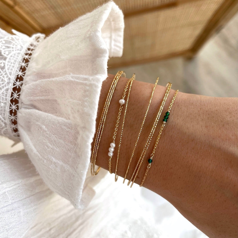 Bracelet "Antonin" gold-plated pearls-Bracelets-instants-pleasures-Instants Plaisirs | Jewelry