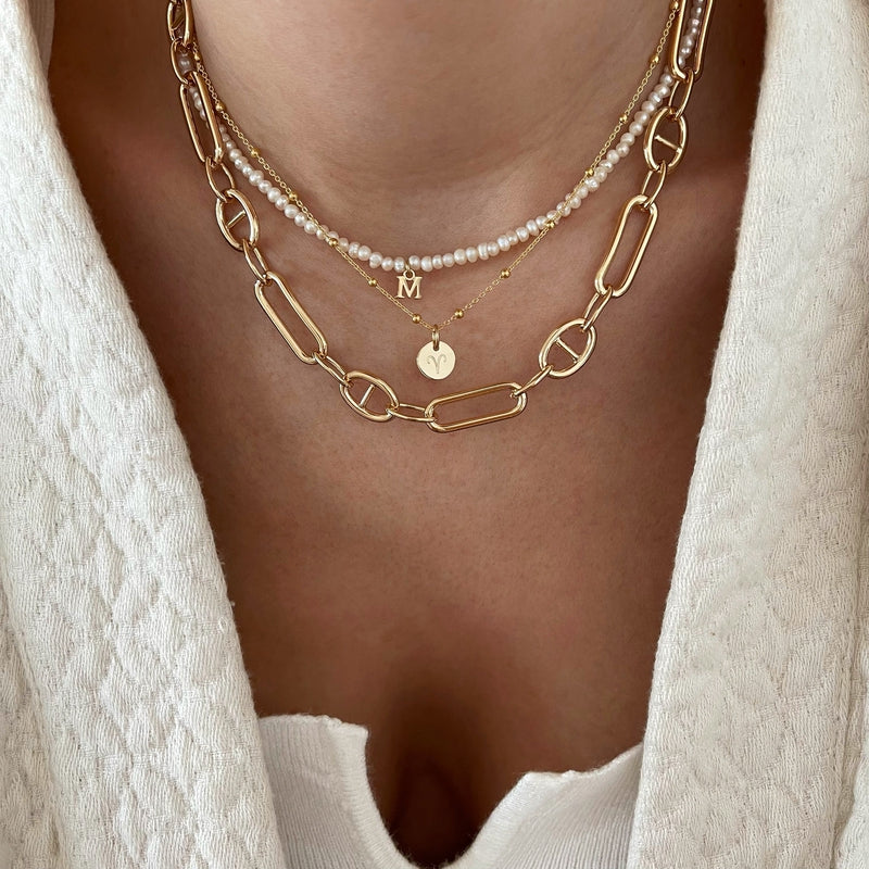 Gold-plated "Pearly" necklace-Necklaces-instants-plaisirs-InstantsInstants Plaisirs  Jewelry