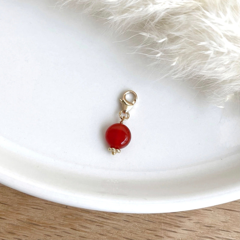 Gold-plated Carnelian Charm-Breloques and pendants-Instants Plaisirs - Jewelry-Instants Plaisirs | Jewelry