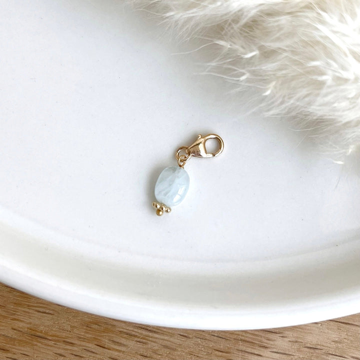 Aquamarine" gold-plated charm-Breloques and pendants-Instants Plaisirs - Jewelry-Instants Plaisirs | Jewelry