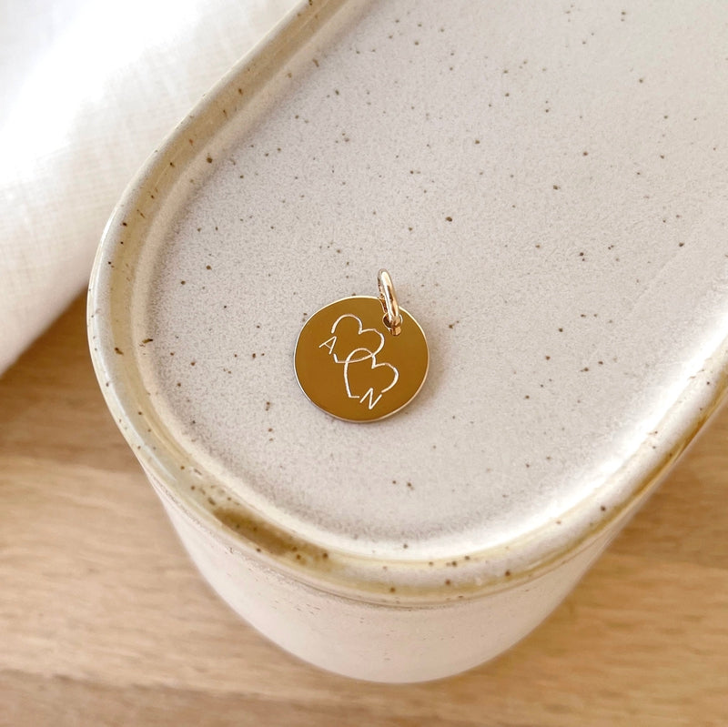 Double heart" gold-plated pendant-Breloques et pendentifs-instants-pleasures-Instants Plaisirs | Jewelry