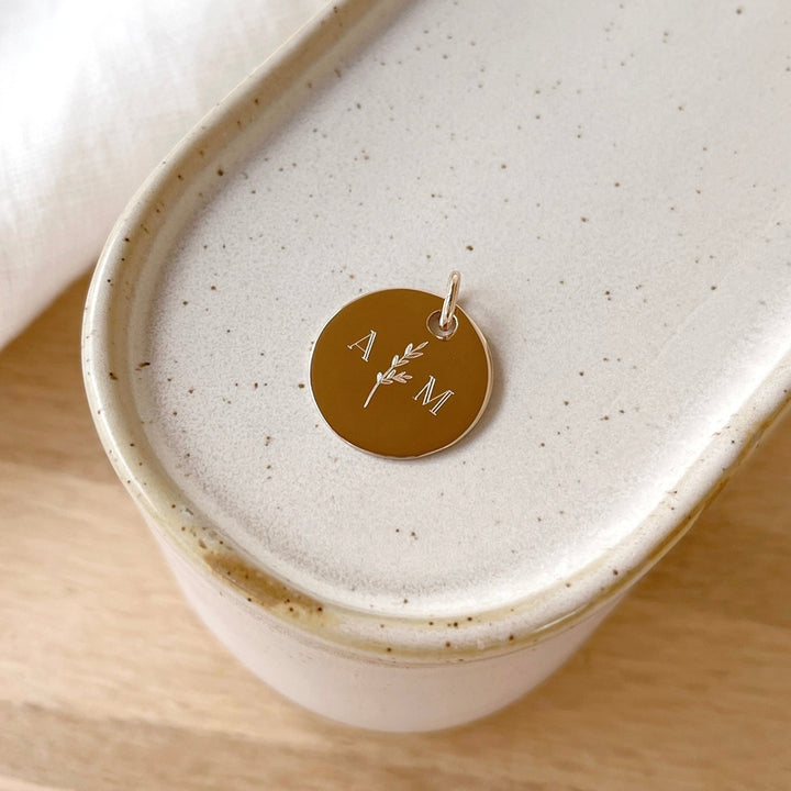 Gold-plated "Floral Initials" pendant-Charms andInstants Plaisirs  Jewelry