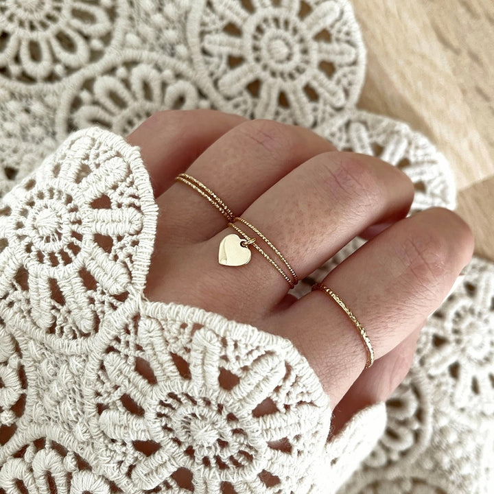 Ring "Inya" gold-plated heart-Rings-Instants Plaisirs - Jewelry-Instants Plaisirs | Jewelry