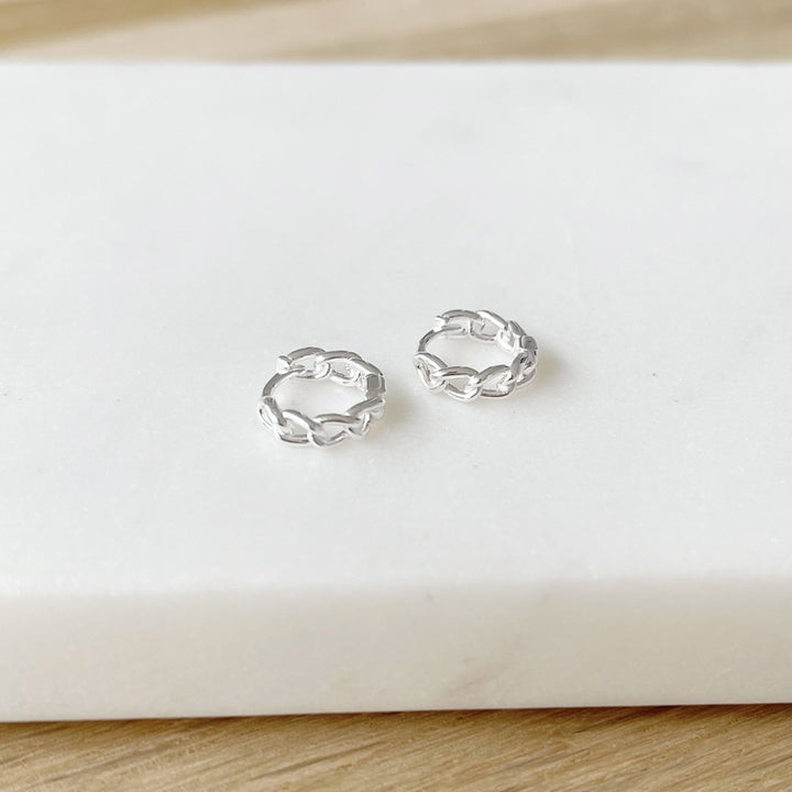 Estel mini hoop earrings - silver -Instants Plaisirs -Instants Plaisirs Jewelry