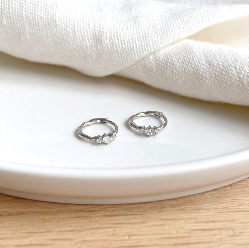 "Gema" silver hoop earrings—Earrings—Instants Plaisirs —Instants Plaisirs  Jewelry