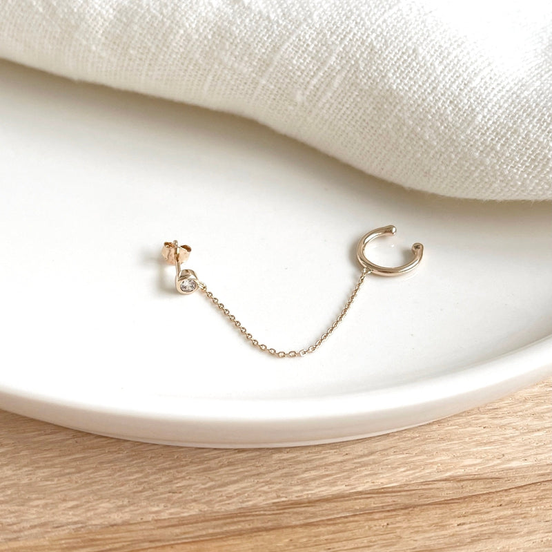 Mono loop "Bree" gold-plated-Earrings-instants-pleasures-Instants Plaisirs - Jewelry