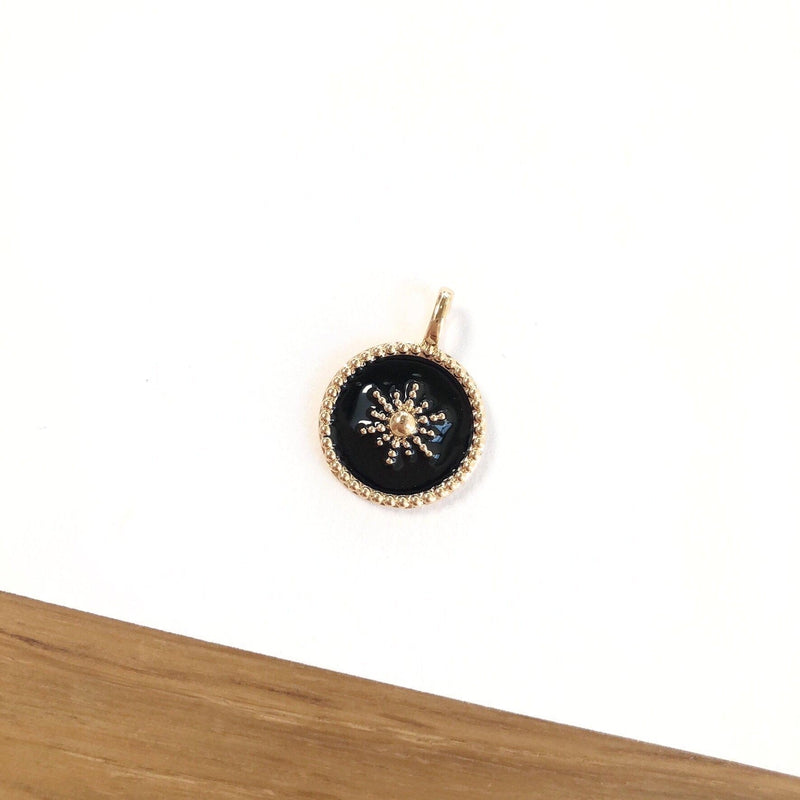 Black gold-plated "Soleil" pendant-Instants Plaisirs - Jewelry