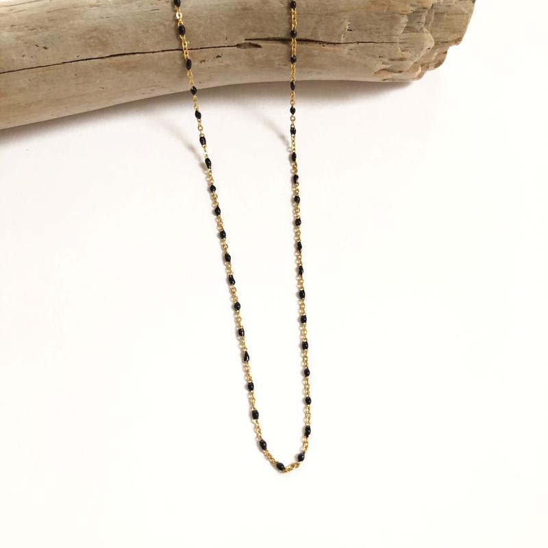 instants-plaisirs "Galy" black steel necklace 