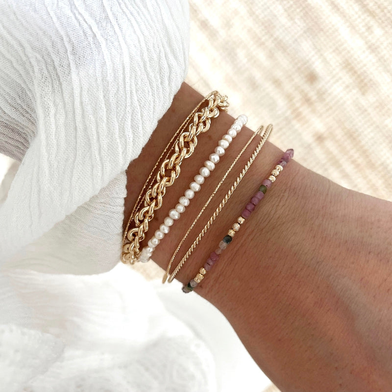 Bracelet "Hamin" tourmaline gold-plated-Bracelets-instants-pleasures-Instants Plaisirs | Jewelry