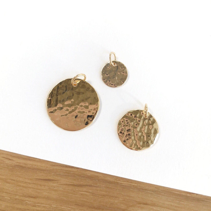 Gold-plated hammered "Medals" pendants-Instants Plaisirs - Jewelry