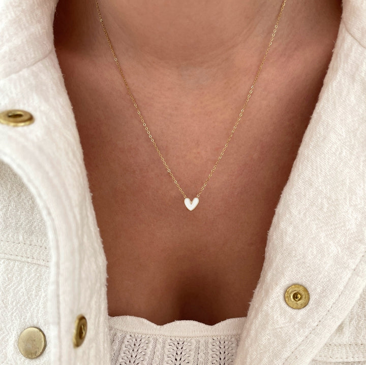 Louka" white steel necklace