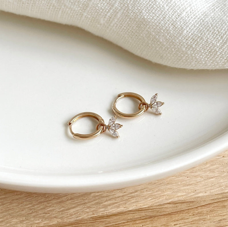 Gold-plated white "Maelee" hoop earrings-instants-pleasures-Instants Plaisirs - Jewelry