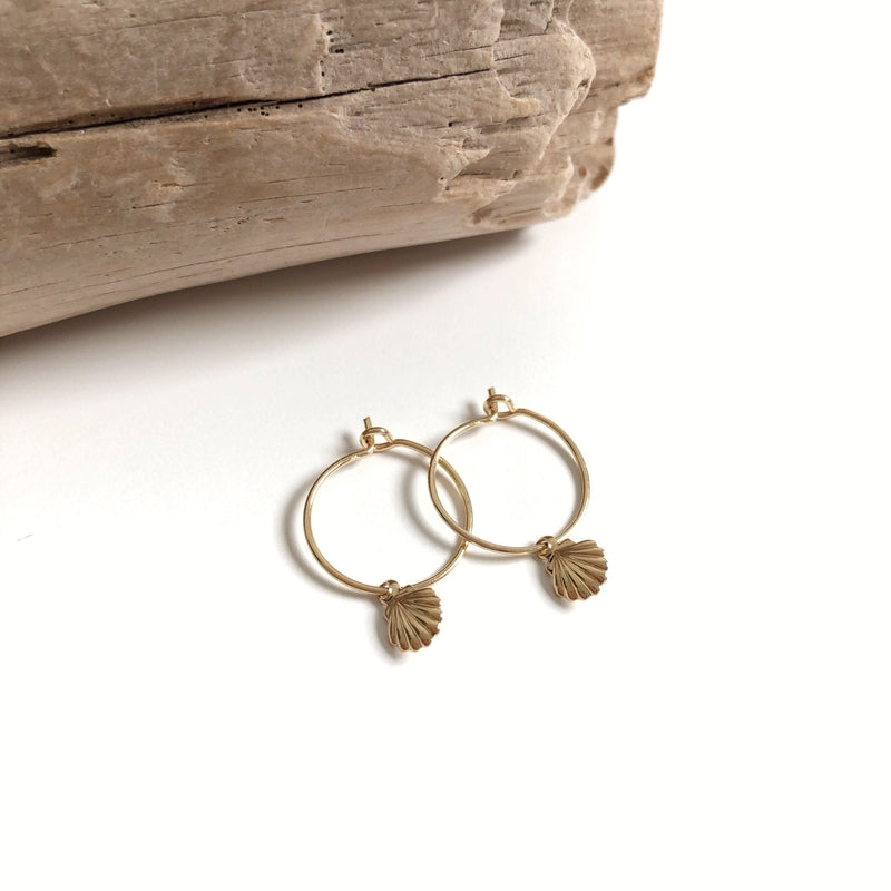 Gold-plated "Coquillage" hoop earrings Instants Plaisirs - Jewelry 