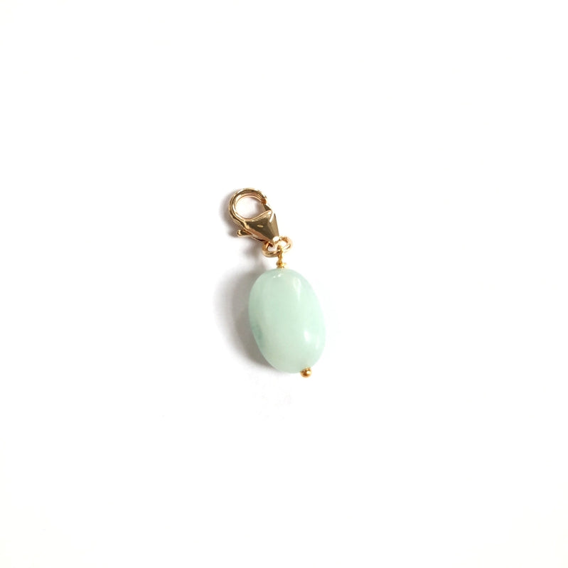 Gold-plated "Amazonite oval" charm-Instants Plaisirs - Jewelry-Instants Plaisirs - Jewelry