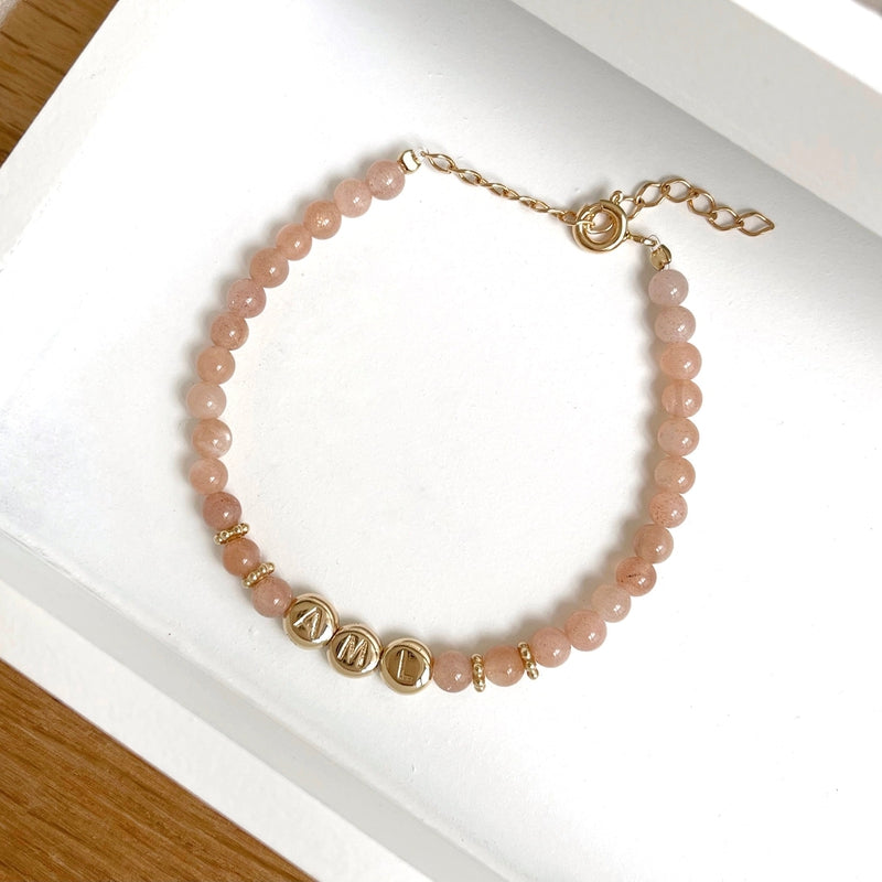 Bracelet "Galia" Sunstone gold plated-Bracelets-instants-pleasures-Instants Plaisirs | Jewelry