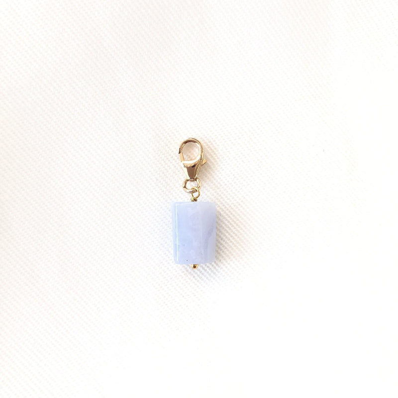 Charm "Chalcedony" gold-plated tube-Instants Plaisirs - Jewelry-Instants Plaisirs - Jewelry