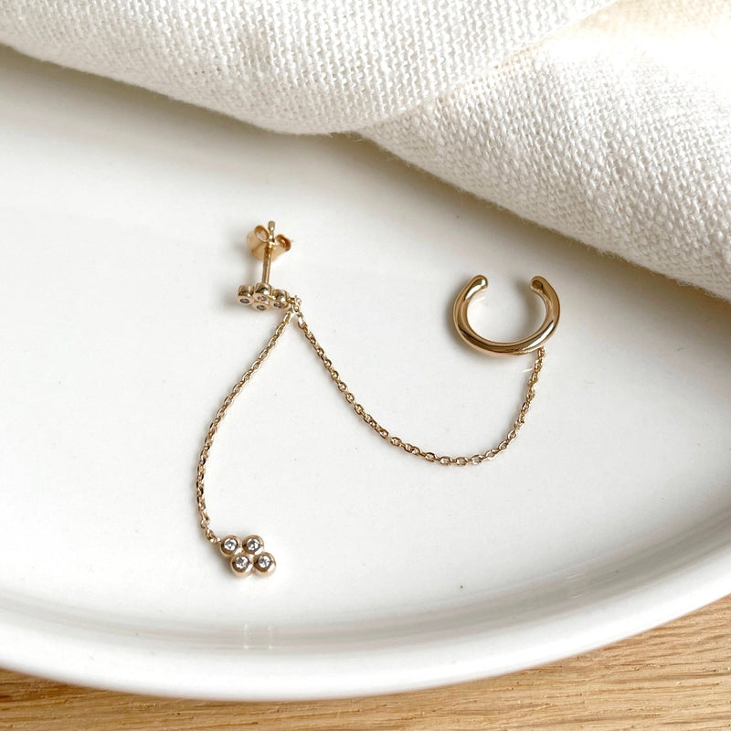 Gold-plated "Manola" single hoop earrings—Instants Plaisirs —Instants Plaisirs  Plaisirs—Instants Plaisirs  Jewelry