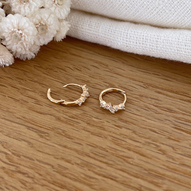 Aros «Albi» chapados en oro - Pendientes - Instants Plaisirs -Instants Plaisirs  Joyería