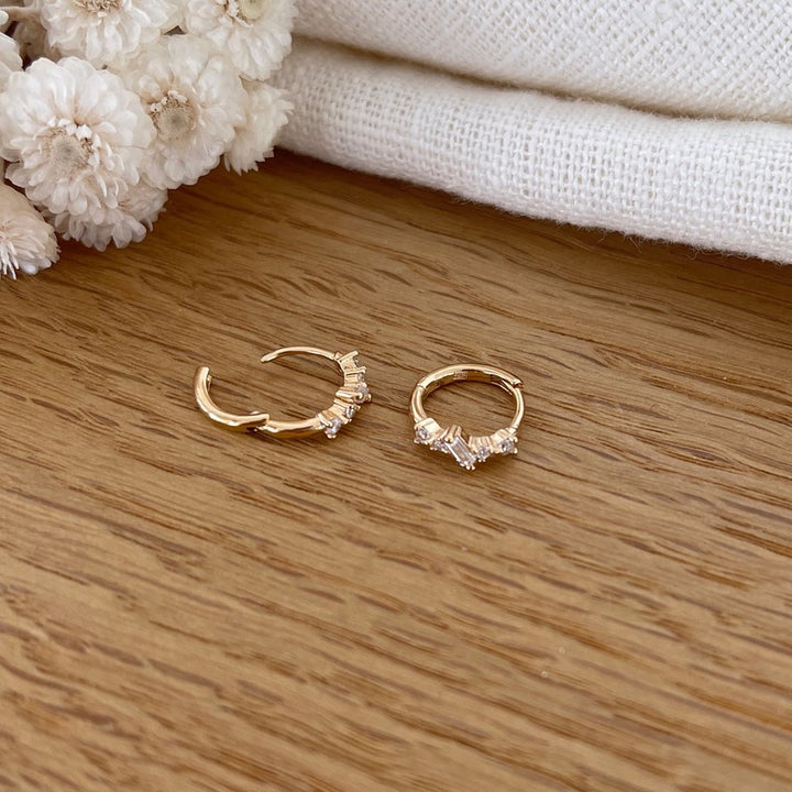 Aros «Albi» chapados en oro - Pendientes - Instants Plaisirs -Instants Plaisirs  Joyería